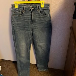 American eagle mom jeans,size 8, and light washed denim.